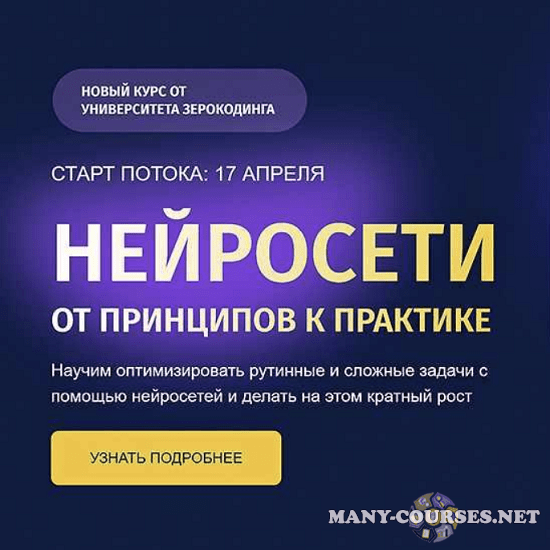 Zerocoder - Нейросети от принципов к практике. Тариф "Самостоятельный" (2023)